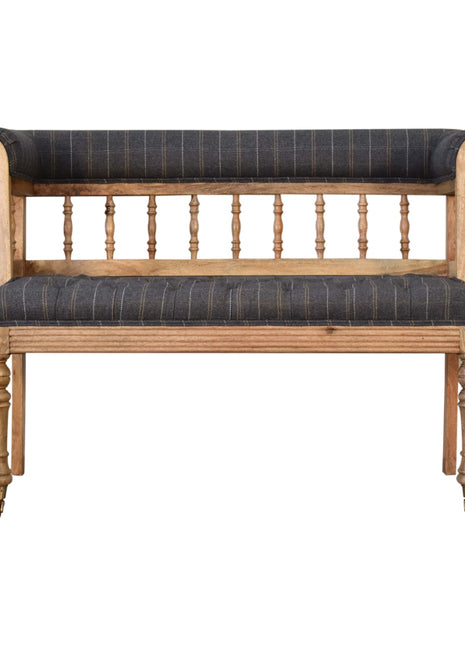 Pewter Deep Button Hallway Bench