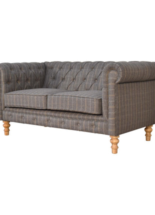 Pewter Tweed 2 Seat Chesterfield Sofa