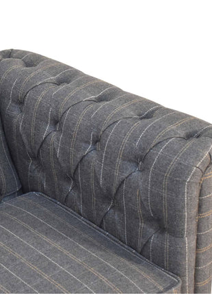 Pewter Tweed 2 Seat Chesterfield Sofa