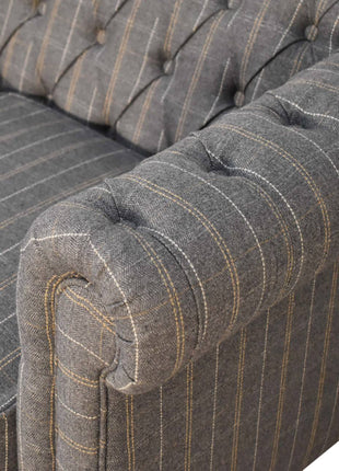 Pewter Tweed 2 Seat Chesterfield Sofa