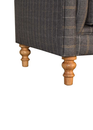 Pewter Tweed 2 Seat Chesterfield Sofa