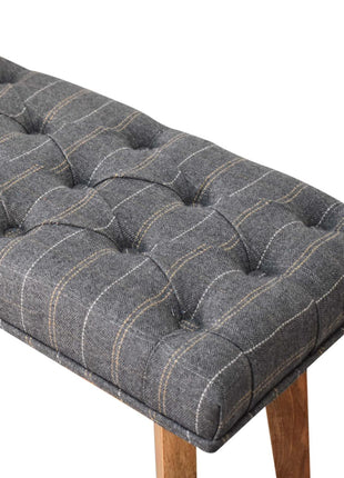 Pewter Tweed Bench with 1 Drawer
