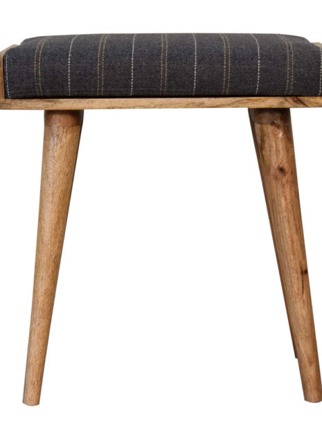 Pewter Tweed Tray Style Footstool