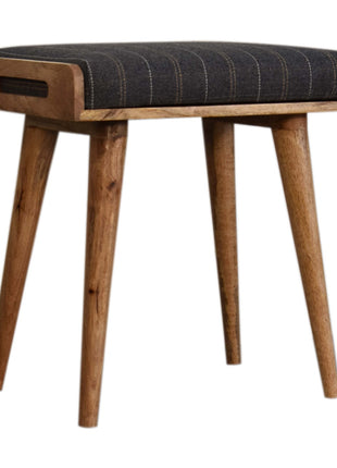 Pewter Tweed Tray Style Footstool