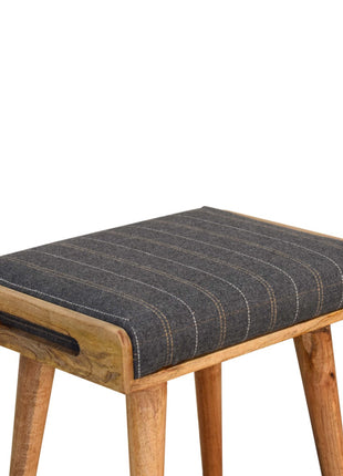Pewter Tweed Tray Style Footstool