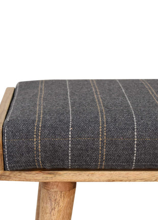 Pewter Tweed Tray Style Footstool