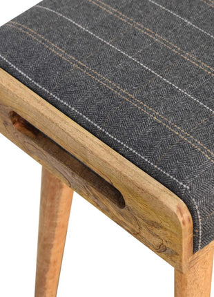 Pewter Tweed Tray Style Footstool