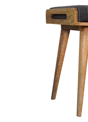 Pewter Tweed Tray Style Footstool