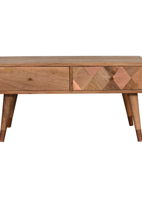 Oak-ish Copper Inlay Coffee Table