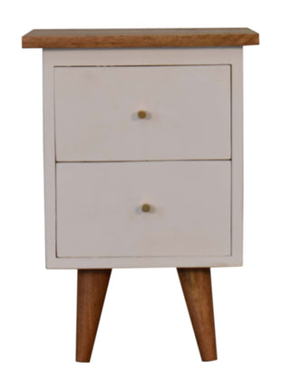 White Hand Painted Bedside