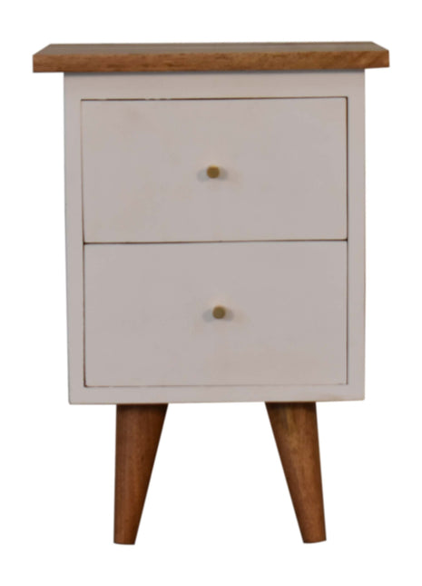 White Hand Painted Bedside