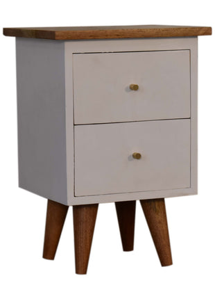 White Hand Painted Bedside