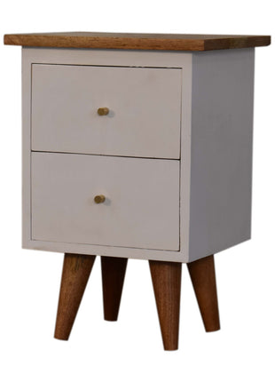 White Hand Painted Bedside