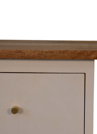 White Hand Painted Bedside