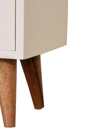 White Hand Painted Bedside