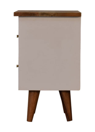 White Hand Painted Bedside