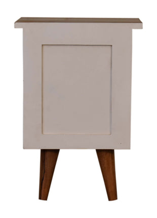 White Hand Painted Bedside