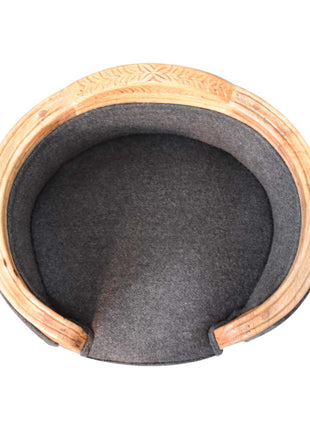 Carved Battleship Tweed Pet Bed