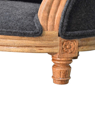 Carved Battleship Tweed Pet Bed