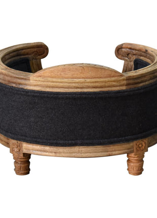 Carved Battleship Tweed Pet Bed