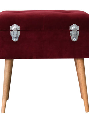 Wine Red Nordic Storage Bench