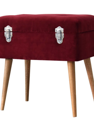 Wine Red Nordic Storage Bench