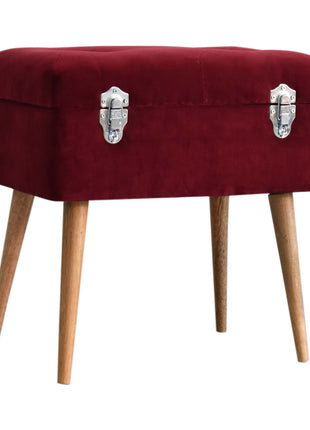 Wine Red Nordic Storage Bench