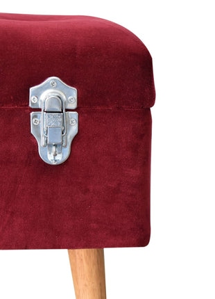 Wine Red Nordic Storage Bench