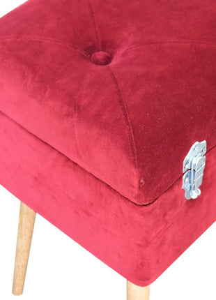 Wine Red Nordic Storage Bench