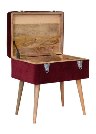 Wine Red Nordic Storage Bench