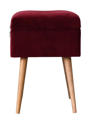 Wine Red Nordic Storage Bench