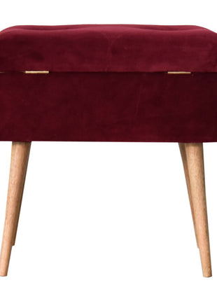 Wine Red Nordic Storage Bench