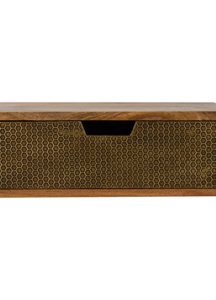 Floating Honeycomb Brass Bedside