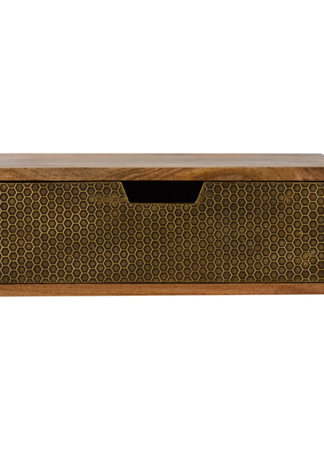 Floating Honeycomb Brass Bedside