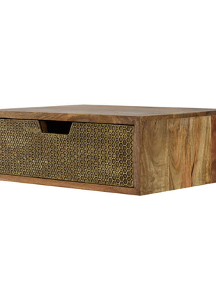 Floating Honeycomb Brass Bedside