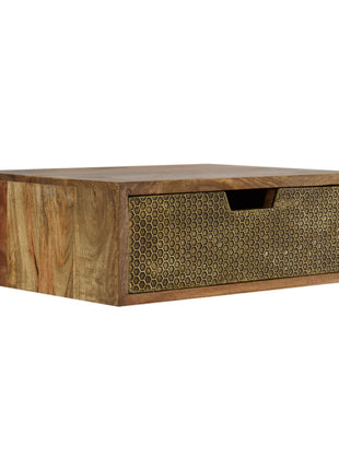 Floating Honeycomb Brass Bedside