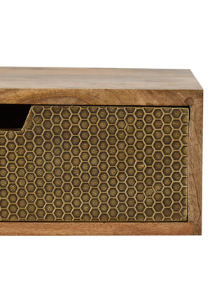 Floating Honeycomb Brass Bedside