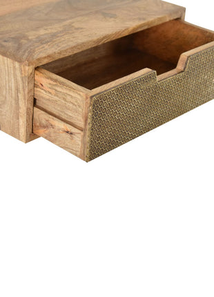 Floating Honeycomb Brass Bedside