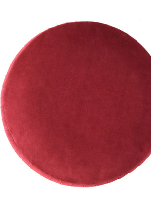 Wine Velvet Pleated Footstool