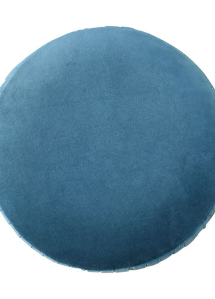 Teal Velvet Pleated Footstool