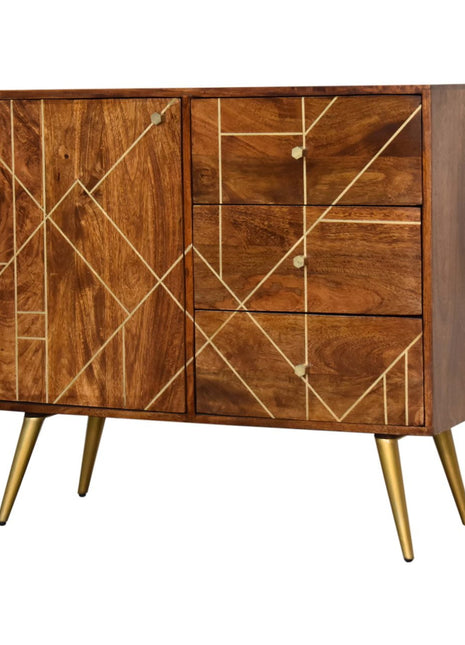 Chestnut Inlay Abstract Sideboard
