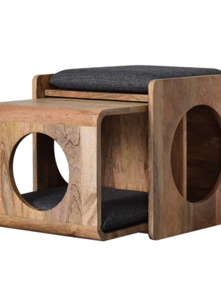Round Cut-out Pet Bed with Seat Pad