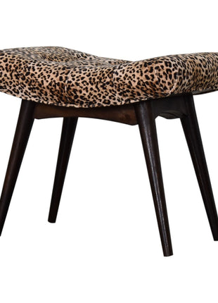 Banco curvo con estampado de leopardo