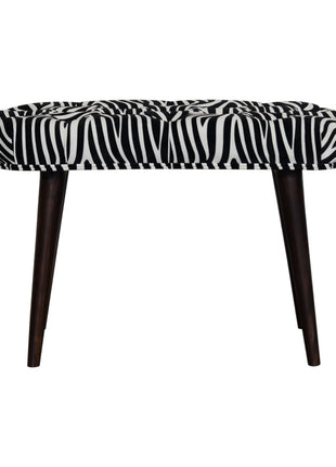 Zebra Print Deep Button Bench