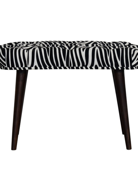 Zebra Print Deep Button Bench