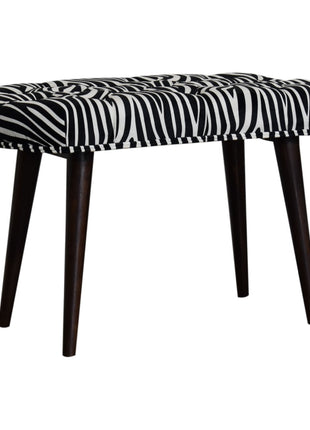 Zebra Print Deep Button Bench