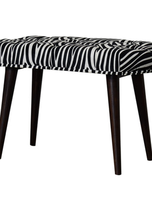 Zebra Print Deep Button Bench