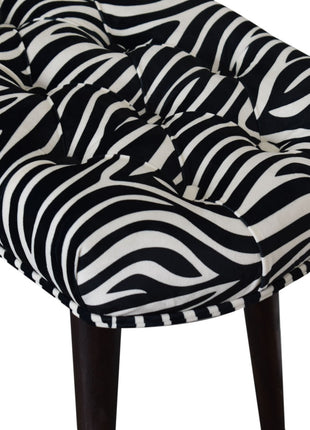 Zebra Print Deep Button Bench