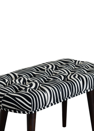 Zebra Print Deep Button Bench
