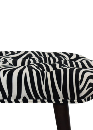 Zebra Print Deep Button Bench